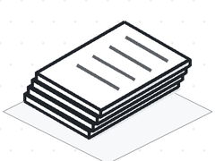 重ねた書類の等角図