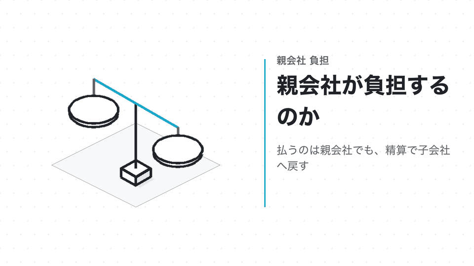 親会社が負担するのか。払うのは親会社でも、精算で子会社へ戻す