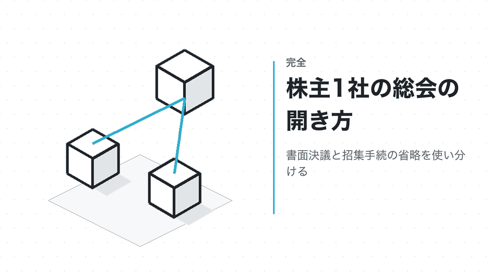 株主1社の総会の開き方。書面決議と招集手続の省略を使い分ける