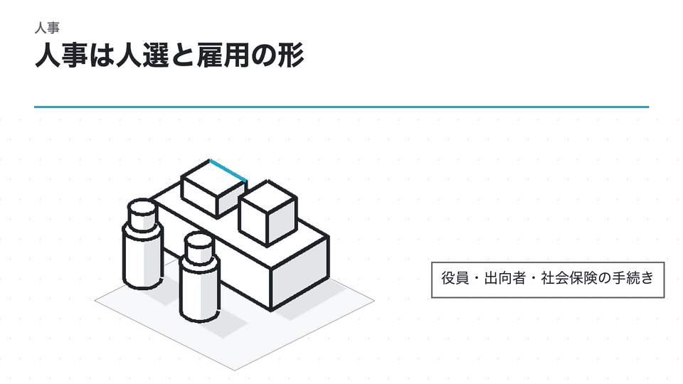 人事は人選と雇用の形。役員・出向者・社会保険の手続き