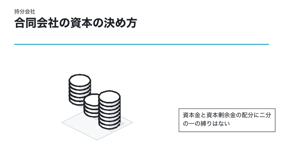 合同会社の資本の決め方。資本金と資本剰余金の配分に二分の一の縛りはない